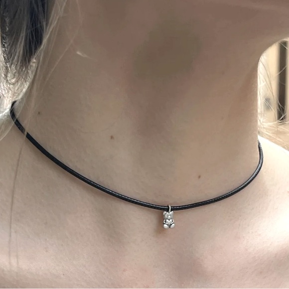 Brandy Melville Jewelry Nwt Brandymelville Black Rope Teddy Bear Choker Poshmark